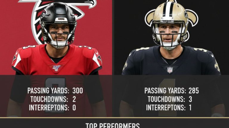 Atlanta Falcons vs New Orleans Saints Match Player Stats